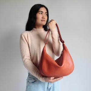 Lederbeutel POUCH echt Leder Cognac, Umhängetasche, Schultertasche