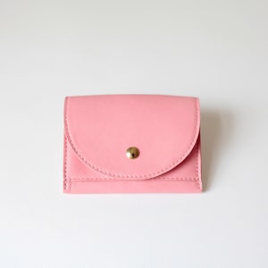 Cartera pequeña Flamingo Pink, cartera plana para mujer, monedero pequeño de piel, cartera para hombre Flamingo Pink