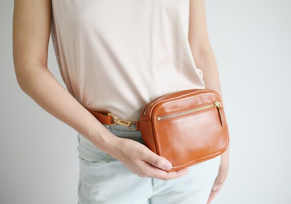 cognac fanny pack