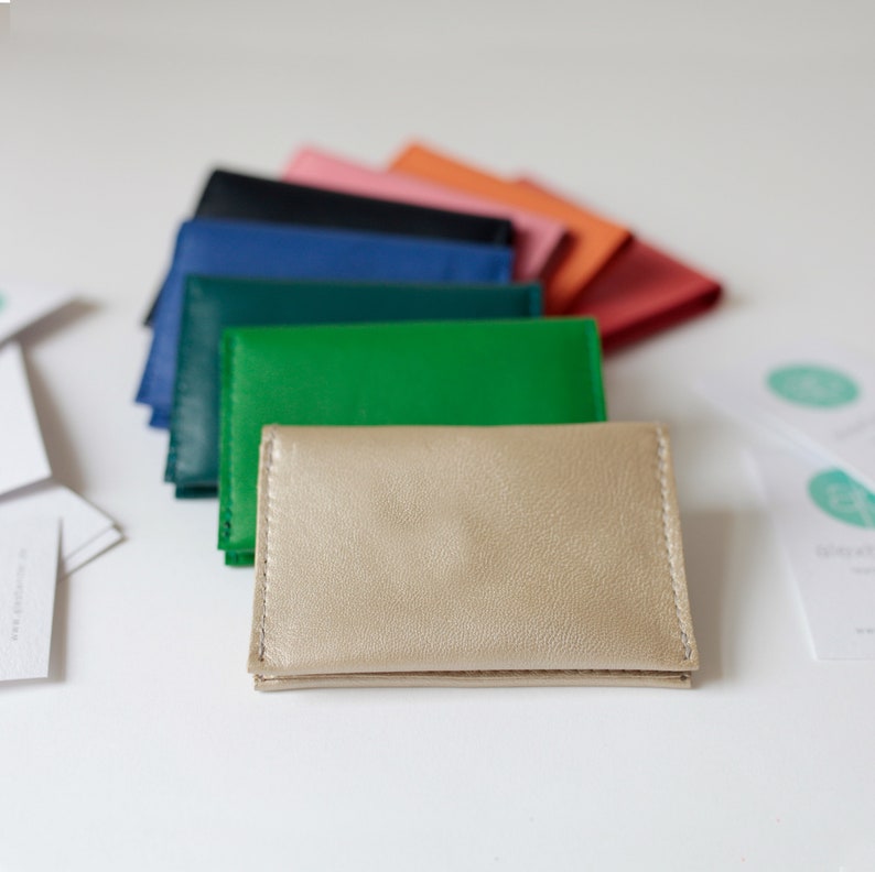 Bifold Mini Leather Wallet available in 9 colors, cardholder, card case image 8