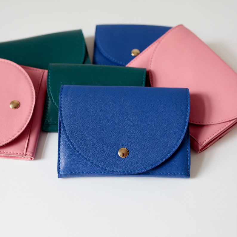 Clutch Wallet Medium Flamingo Pink, Leather Clutch, Secretary Wallet Royal Blue