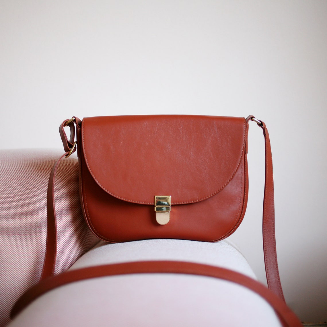 Saddle Bag Bordeaux Leather crossbody bag minimalistic | Etsy