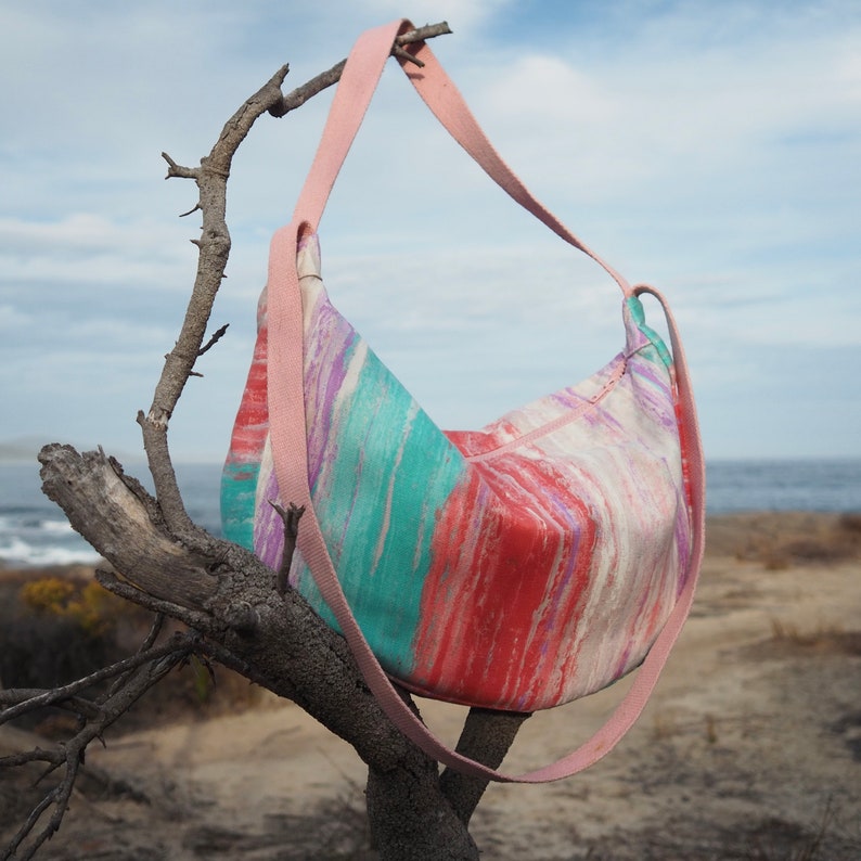 Upcycling Shoulder Poch Bag Color Mix/ Pink image 8