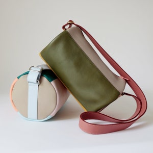 Mini Duffel Bag 5 color mix , round crossbody bag image 4