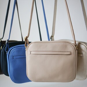 Crossbody Zip Bag M Blue Leather, leather purse, shoulder bag, cross body purse, handbag image 7