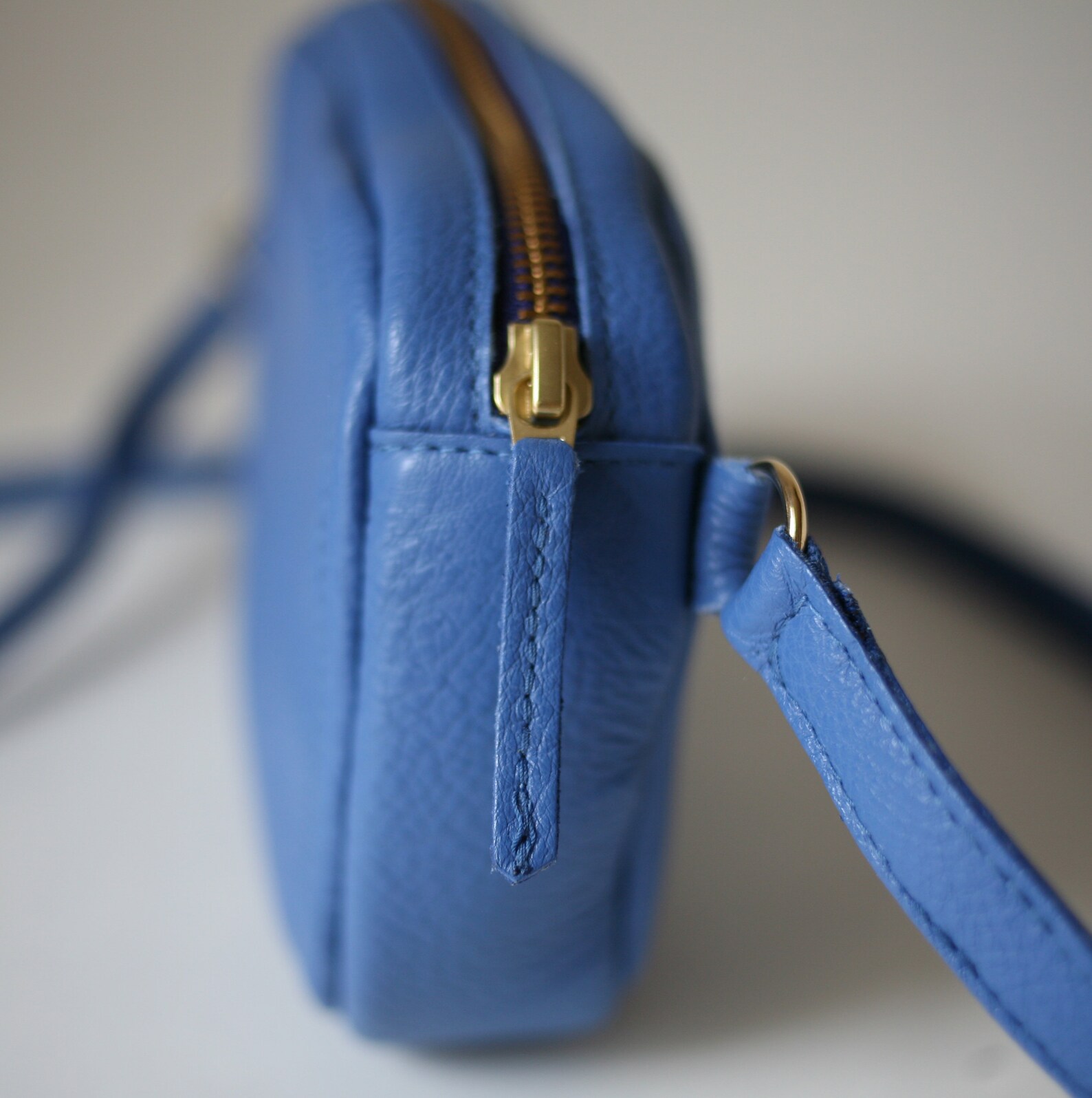 Crossbody Zip Bag OVAL Cornflower Blue 4 colors available | Etsy