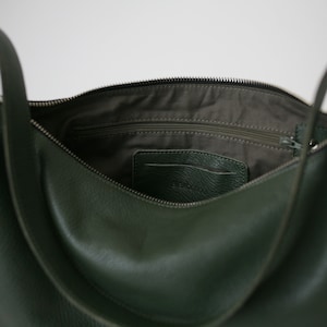Medium Pouch Bag Black, Leather shoulder bag, crossbody bag, pouch bag image 7