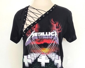 Metallica Lace Up Band Shirt - Master of Puppets