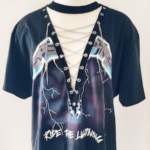 open lace back dress Merch Traffic Metallica RTL T-Shirt Washed Black