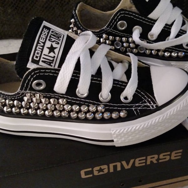 Kids Custom Studded Converse Low Top Shoes, Infant, Toddler Chuck Taylors