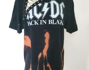 ACDC T-Shirt - Back in Black - rework band shirt