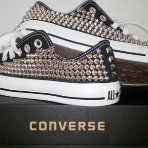 Studded Converse Shoes, Custom Studded Low Top Converse Chuck Taylor All Star Shoes (ALL 4 SIDES STUDDED)