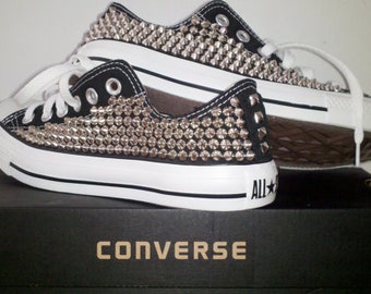 Studded Converse Shoes, Custom Studded Low Top Converse Chuck Taylor All Star Shoes (ALL 4 SIDES STUDDED)