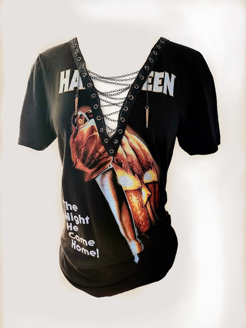 Halloween-t-shirt Michael Myers, skräckfilmströja, natten han kom hem, Halloween-dödar bild 3