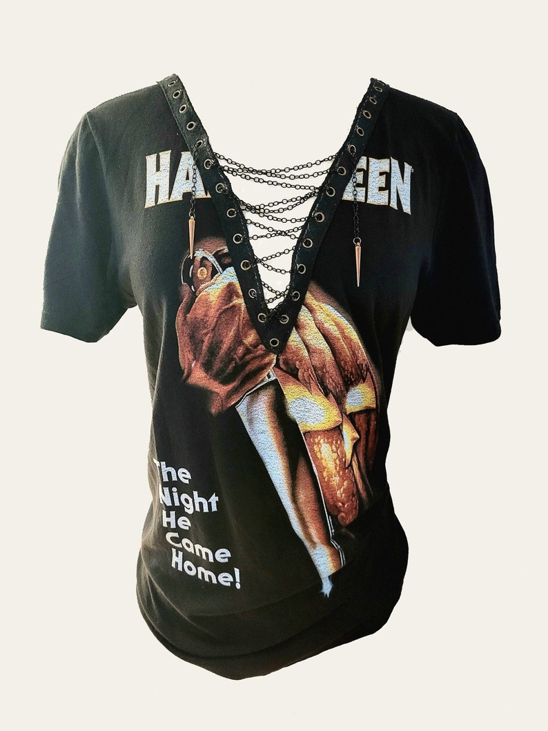 Halloween-t-shirt Michael Myers, skräckfilmströja, natten han kom hem, Halloween-dödar bild 1