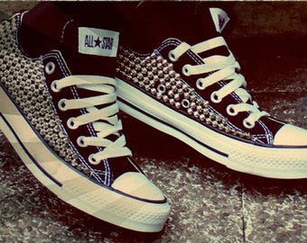 Studded Converse Shoes, Custom Studded Low Top Chuck Taylors *ALL 4 SIDES STUDDED*