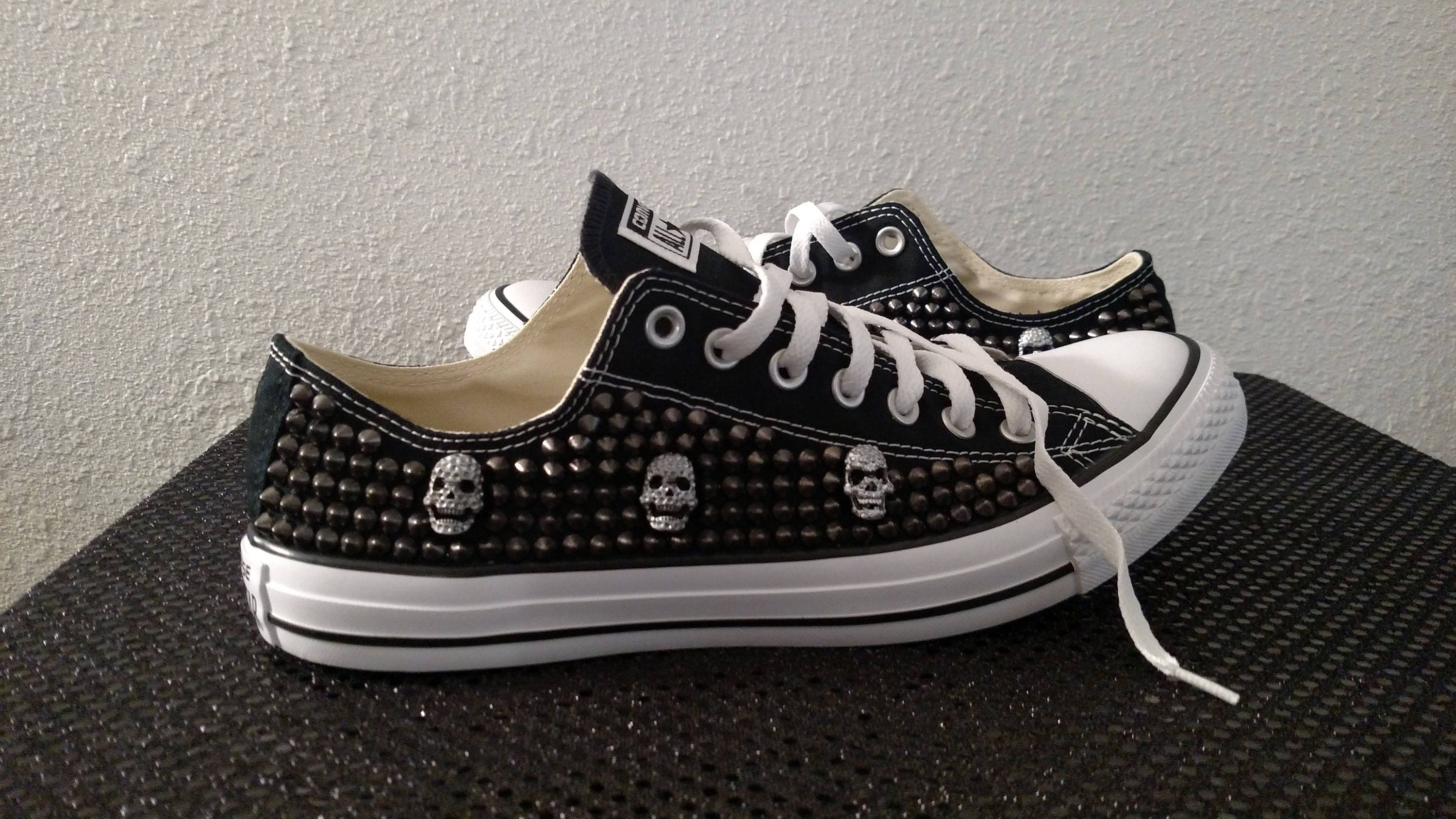 Studded Converse Shoes Skulls Brand New Converse Low Top Studded Converse Shoes Skulls Brand New Converse Low Top