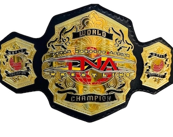 Cinturón de Campeonato Mundial Peso Pesado de Lucha Libre de TNA, 2 MM / 4 MM, de cuero, estilo clásico.