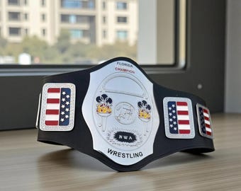 NWA Florida Television Championship wrestling belt 4MM Zinc Leather Strap