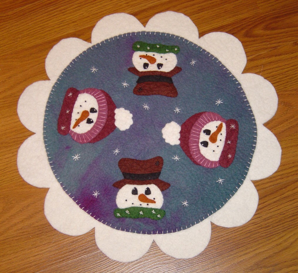~*FrOsTy PoPs*~ Snowman Penny Rug/Candle Mat PATTERN Applique ~*FrOsTy PoPs*~ Snowman Penny Rug/Candle Mat PATTERN Applique