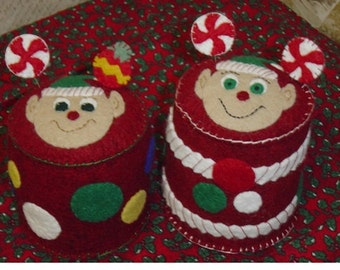 Primitiver Weihnachtselfe Pinkeep Nadelkissen aus Wollfilz PDF Epattern