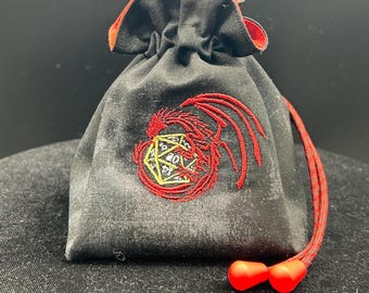 Bolsa para dados D20 Dragón Rojo