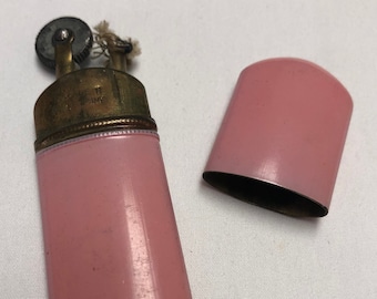 Pink Enamel Trench Lighter Rare 'Looks Like a Lipstick or Perfume' Made in Germany