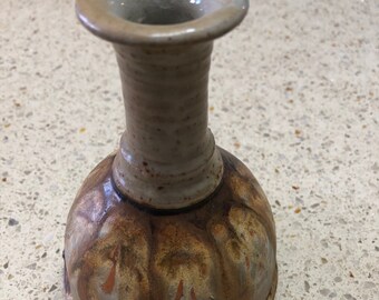 Stoneware Bud Vase, Dated July 12, 1986 and DE on the bottom