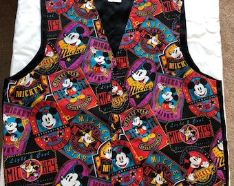 Vintage Mickey Mouse Vest by Mickey & Company, Size Small (but fits like a med/lg)