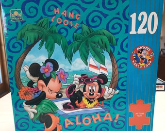 Mickey’s World Tour 'Hang Loose' NEW in Box 120 Piece Puzzle By Golden - Western Publishing Company