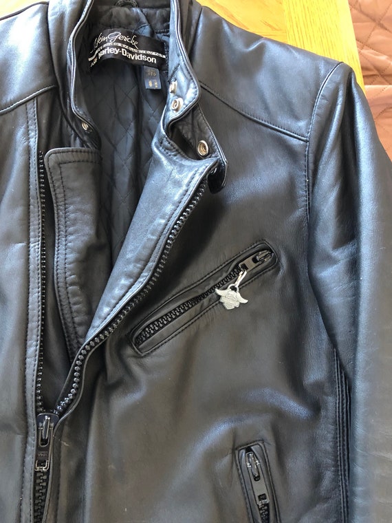 Harley Davidson AMF Vintage Black Leather Jacket S
