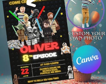 Personalized Printable Birthday Invitation, Star invite, wars invitation, darth vader birthday party, Instant Download stormtrooper invite