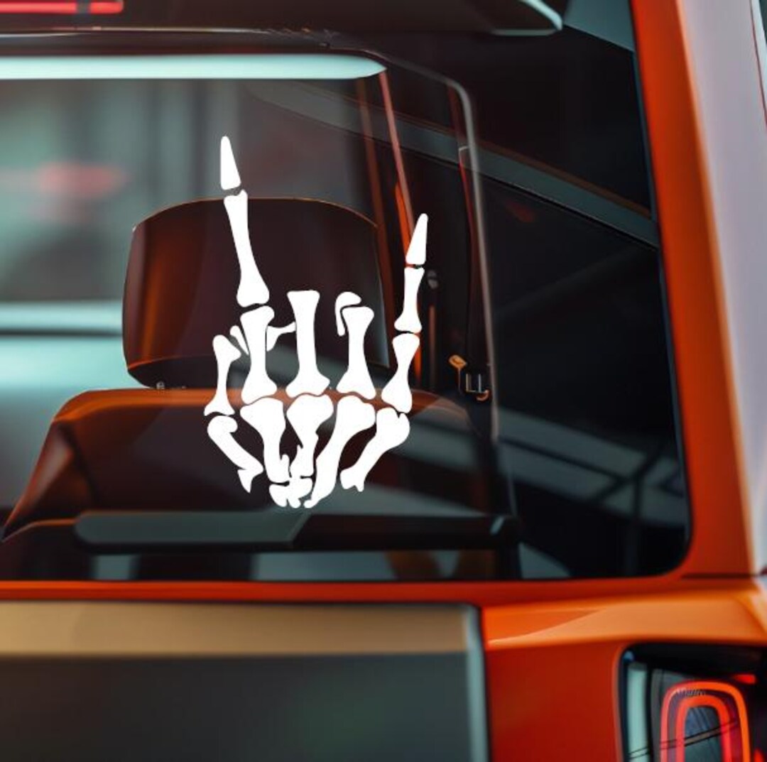 Skeleton Hand Rock Sign Sticker | Gothic Punk Vinyl Decal for Car ...