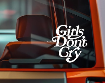 Girls Don’t Cry Sticker | Weibliche Empowerment Aufkleber | Retro Vinyl-Autoaufkleber | Ästhetisches Girl Power Geschenk | Wasserdichtes minimalistisches Design