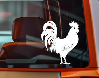 Calcomanía de vinilo de gallo / Calcomanía de gallo / Calcomanía de animal de granja para auto / Calcomanía para ventana de camión campestre / Vinilo impermeable para exteriores