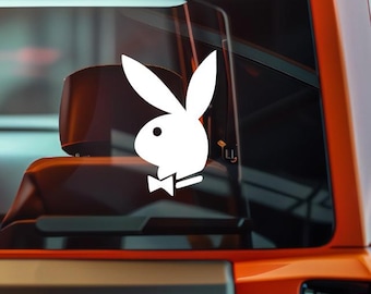 Pegatina de silueta de conejito / Vinilo minimalista para coche, portátil o espejo / Diseño de conejito adorable e impermeable / Más de 20 colores