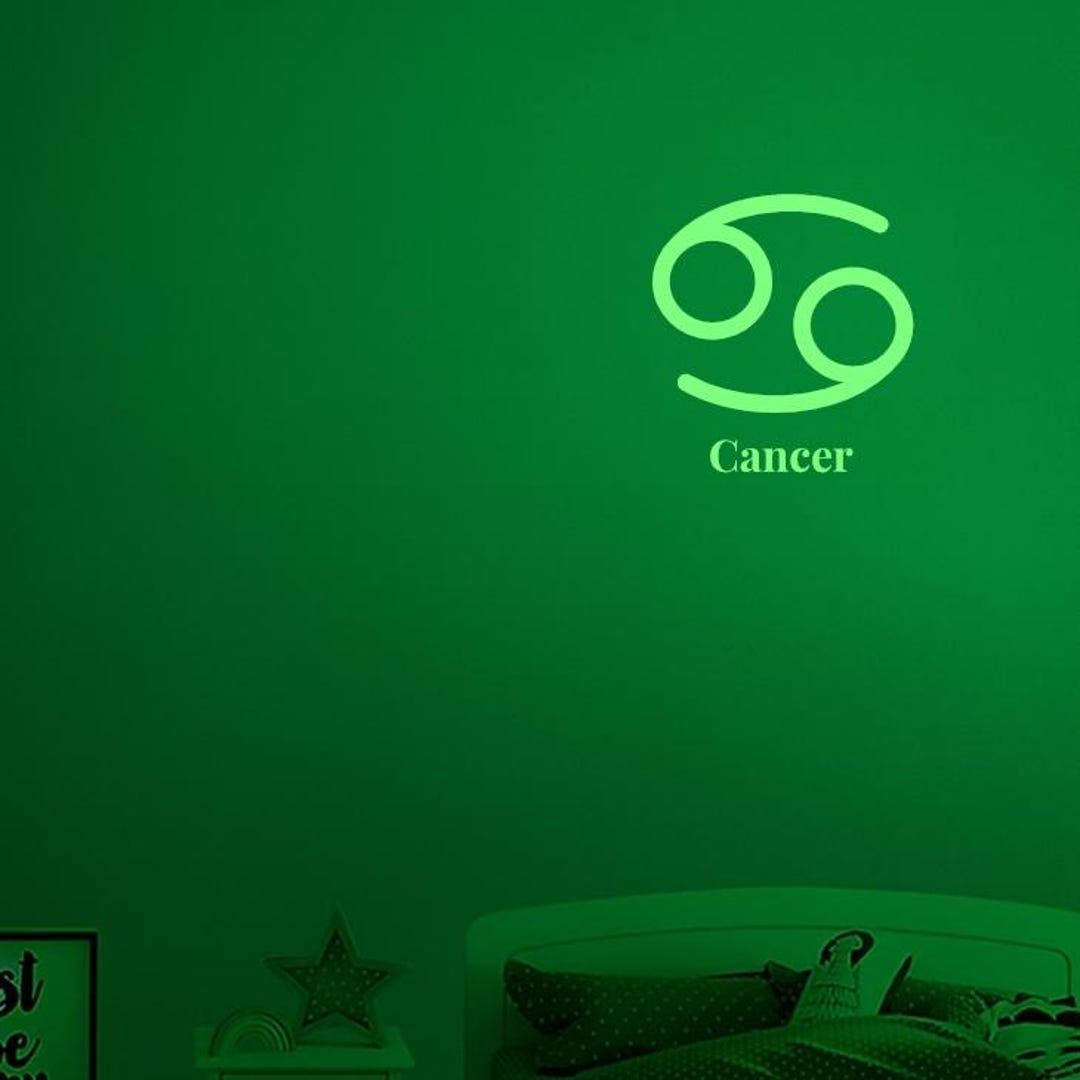 Cancer Glow in the Dark Wall Decal – Zodiac Sign Sticker, Waterproof ...