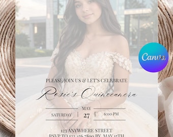 Quinceañera Invite Digital Sweet 15 Editable Birthday Invite Quinceañera Party Template Printable Mis Quince Años Invitacion