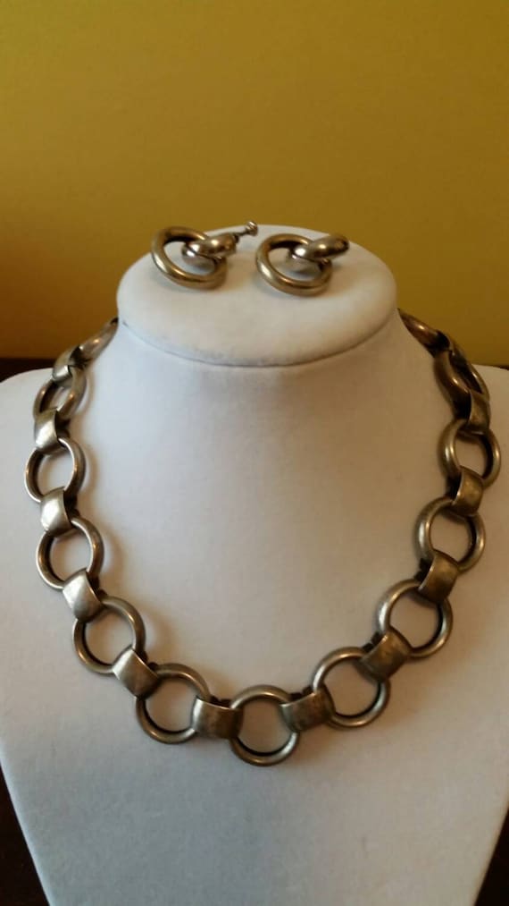 Napier Deco Circles Necklace/Earrings