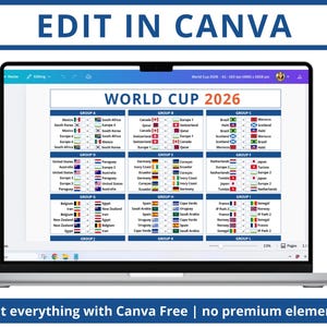 2026 World Cup Wall Chart Template – Printable, Editable (Digital Download) image 3