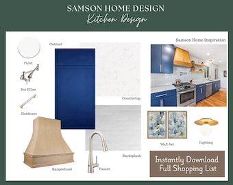 Kitchen E-Design Mood Board | Online Interior Design (Digital Download) Premade Kitchen, Interior Design, Investor Flip Design, Renovation