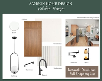 Küche E-Design Stimmungskarte | Online Innendesign (Digitaler Download) Fertig Küche, Interior Design, Innenansicht, Wohnungsdesign, Wohnungsdekoration