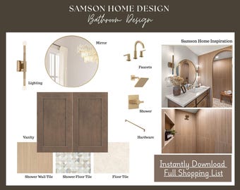 Bathroom Design Mood Board | Spa-Like Retreat (Digital Download)