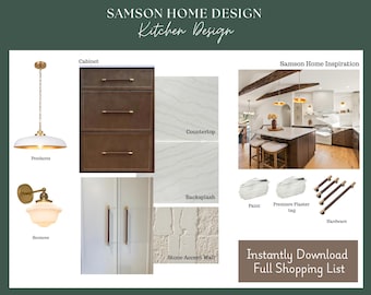 Küche E-Design Stimmungskarte | Online Innendesign (Digitaler Download) Fertig Küche, Interior Design, Innenansicht, Wohnungsdesign, Wohnungsdekoration
