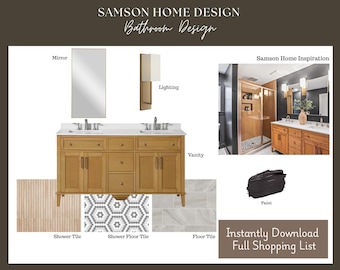 Bathroom Design Mood Board | Spa-Like Retreat (Digital Download)