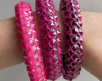 Set of 3 Pink Spike Bangles