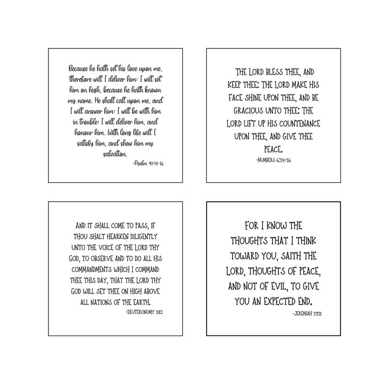 Set of 16 Baby Bible Verse Quilt Squares - Fabric Charm Pack - 3.5", 4.5", or 5" Precut Scripture Fabric Bild 8