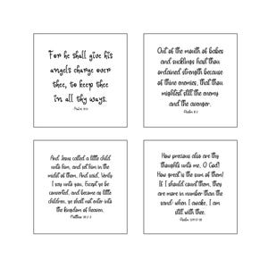 Set of 16 Baby Bible Verse Quilt Squares - Fabric Charm Pack - 3.5", 4.5", or 5" Precut Scripture Fabric Bild 7