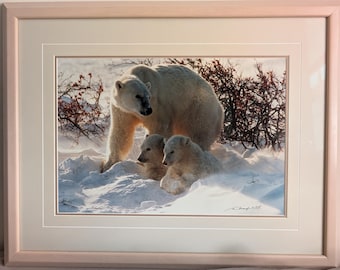 Thomas Mamgelsen Edición limitada firmada a mano en impresión - El protector - Oso polar n.° 203/1500