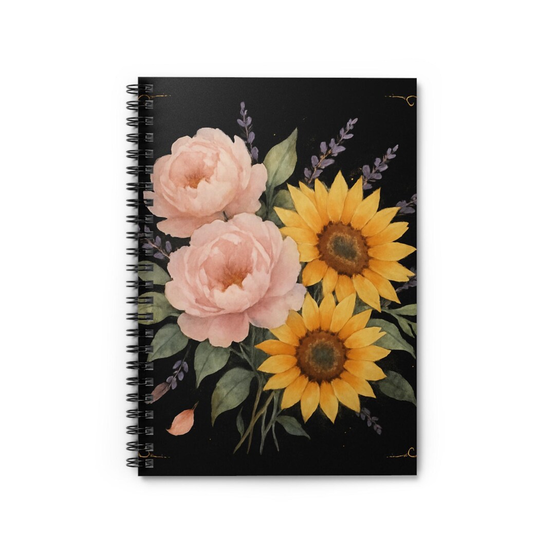 Floral Spiral Notebook - Artistic Ruled Line Journal for Floral Lovers ...